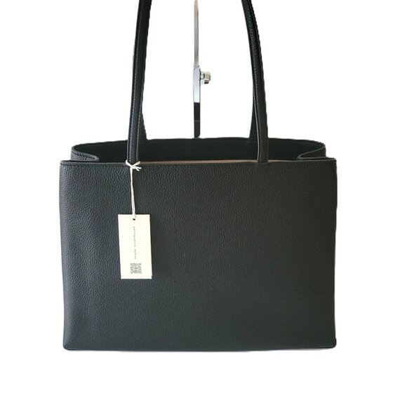 Tory Burch Britten Tote Handbag Black Pebbled Leather 162817 - Picture 4 of 7